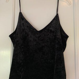Black velvet tank top, size large